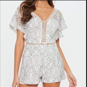 Missguided White Lace Romper